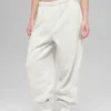 Pantalón de chándal «Retreat» de felpa polar High-Waist - Gris jaspeado blanco