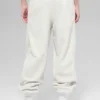 Pantalón de chándal «Retreat» de felpa polar High-Waist - Gris jaspeado blanco