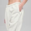 Pantalón de chándal «Retreat» de felpa polar High-Waist - Gris jaspeado blanco