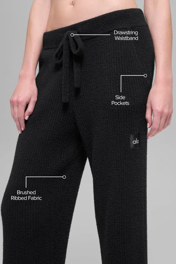 Pantalón de pierna ancha High-Waist Snuggle Up Sweater - Negro