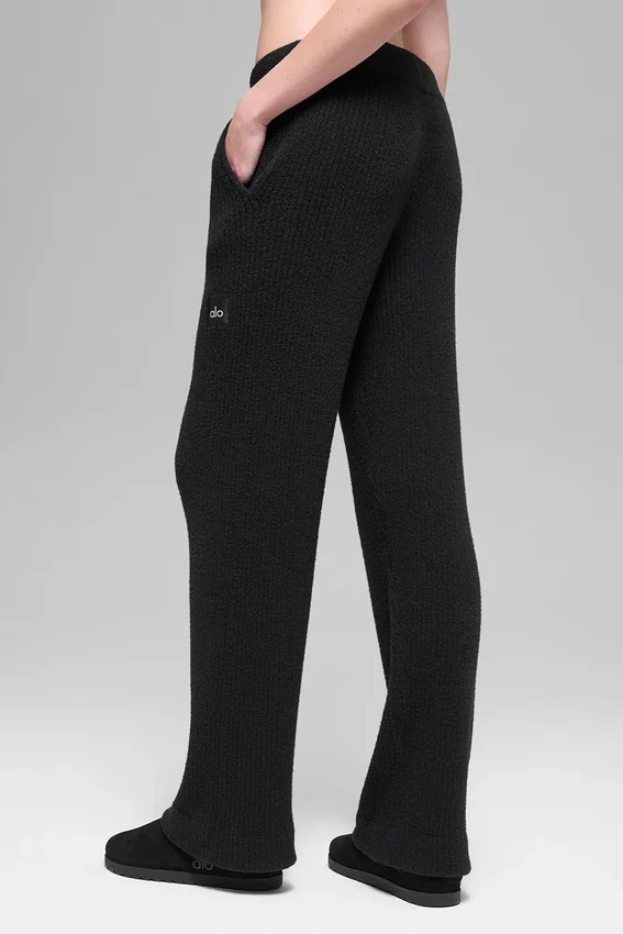 Pantalón de pierna ancha High-Waist Snuggle Up Sweater - Negro