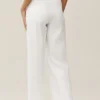 Pantalón de pierna ancha Riviera de mezcla de lino - Blanco