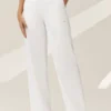 Pantalón de pierna ancha Riviera de mezcla de lino - Blanco