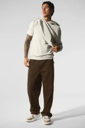 Pantalón de pierna recta con acabado de ante de la colección Edition - Espresso