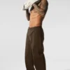 Pantalón de pierna recta con acabado de ante de la colección Edition - Espresso