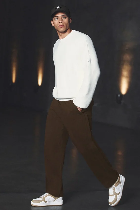 Pantalón de pierna recta con acabado de ante de la colección Edition - Espresso