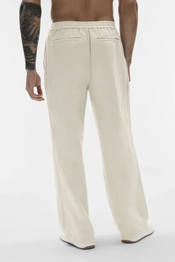 Pantalón de pierna recta Linen Days - Color hueso