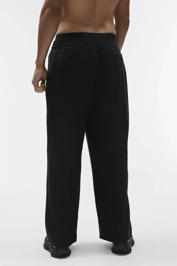 Pantalón de pierna recta Linen Days - Negro
