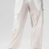 Pantalón jogger de pierna ancha Sheer Game Time - Blanco