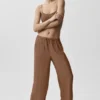 Pantalón recto High-Waist «Golden Hour» semitransparente — Marrón «Sun Kissed»