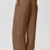 Pantalón recto High-Waist «Golden Hour» semitransparente — Marrón «Sun Kissed»