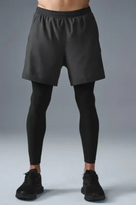 Pantalones 2 en 1 Revival de 5" - Antracita/Negro