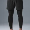 Pantalones 2 en 1 Revival de 5" - Negro/Negro