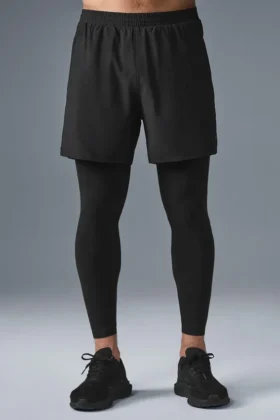 Pantalones 2 en 1 Revival de 5" - Negro/Negro