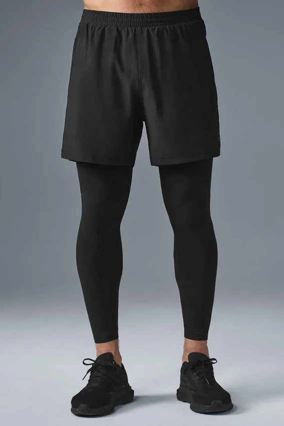 Pantalones 2 en 1 Revival de 5" - Negro/Negro