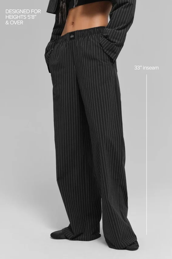Pantalones a rayas finas Daylight (largo) - Negro/Titanio