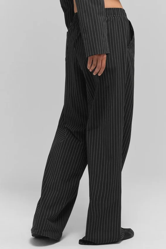 Pantalones a rayas finas Daylight (largo) - Negro/Titanio