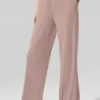 Pantalones acampanados de estilo lounge, delicados y semitransparentes - Gris topo