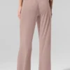 Pantalones acampanados de estilo lounge, delicados y semitransparentes - Gris topo