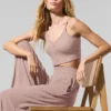 Pantalones acampanados de estilo lounge, delicados y semitransparentes - Gris topo