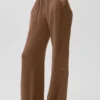 Pantalones acampanados de estilo lounge, delicados y semitransparentes - Marrón bronceado