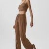 Pantalones acampanados de estilo lounge, delicados y semitransparentes - Marrón bronceado