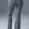 Pantalones acampanados de punto vaquero High-Waist - Gris acero/Antracita