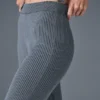 Pantalones acampanados de punto vaquero High-Waist - Gris acero/Antracita