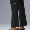 Pantalones acampanados de punto vaquero High-Waist - Negro/antracita
