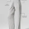 Pantalones acampanados semitransparentes y delicados para estar por casa — Gris jaspeado deportivo
