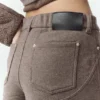 Pantalones anchos Nightcap de mezcla de lana – Cacao alpino jaspeado