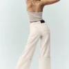 Pantalones anchos Nightcap de mezcla de lana - Café con leche