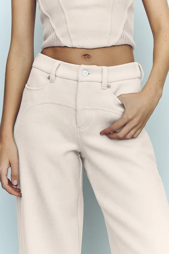 Pantalones anchos Nightcap de mezcla de lana - Café con leche