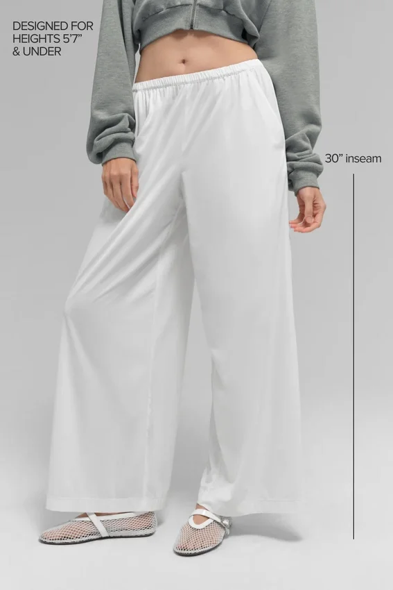 Pantalones Breezy de pierna ancha (corte regular) - Blanco