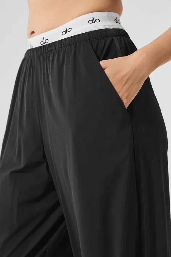Pantalones Breezy de pierna ancha (largo) - Negro