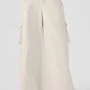 Pantalones cargo de pierna ancha (largos) - Marfil
