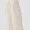 Pantalones cargo de pierna ancha (largos) - Marfil
