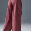 Pantalones cargo de pierna ancha (largos) «Show off» - Burdeos trufa