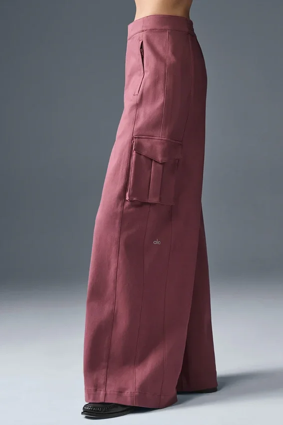 Pantalones cargo de pierna ancha Show Off (corte regular) - Burdeos trufado
