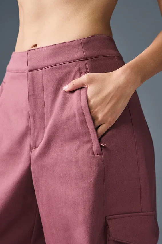 Pantalones cargo de pierna ancha Show Off (corte regular) - Burdeos trufado