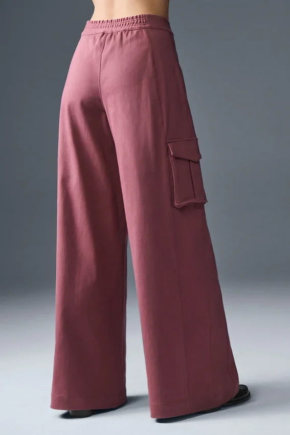 Pantalones cargo de pierna ancha Show Off (corte regular) - Burdeos trufado