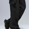 Pantalones cargo Megastar de talle bajo — Negro