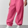 Pantalones cargo Megastar de talle bajo - Rosa paraíso