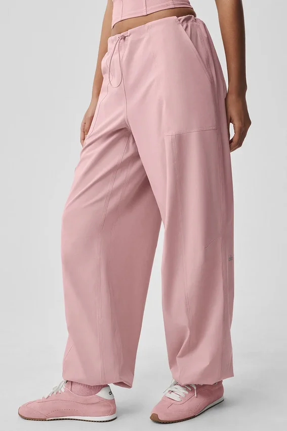 Pantalones cargo Megastar de talle bajo - Rosa vintage