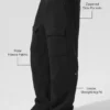 Pantalones cargo Ridge de forro polar — Negro