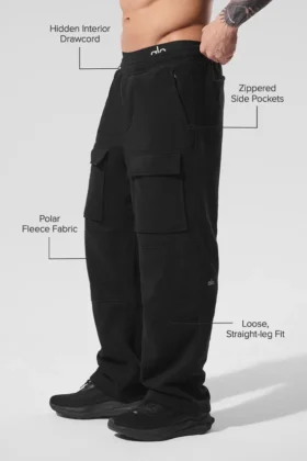 Pantalones cargo Ridge de forro polar — Negro