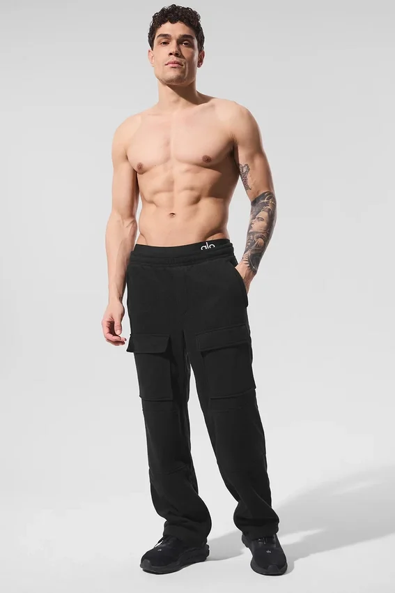 Pantalones cargo Ridge de forro polar — Negro