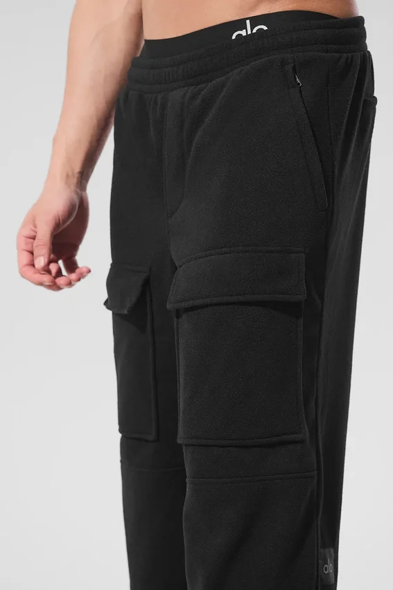 Pantalones cargo Ridge de forro polar — Negro