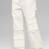 Pantalones cargo Scout de talle medio - Marfil