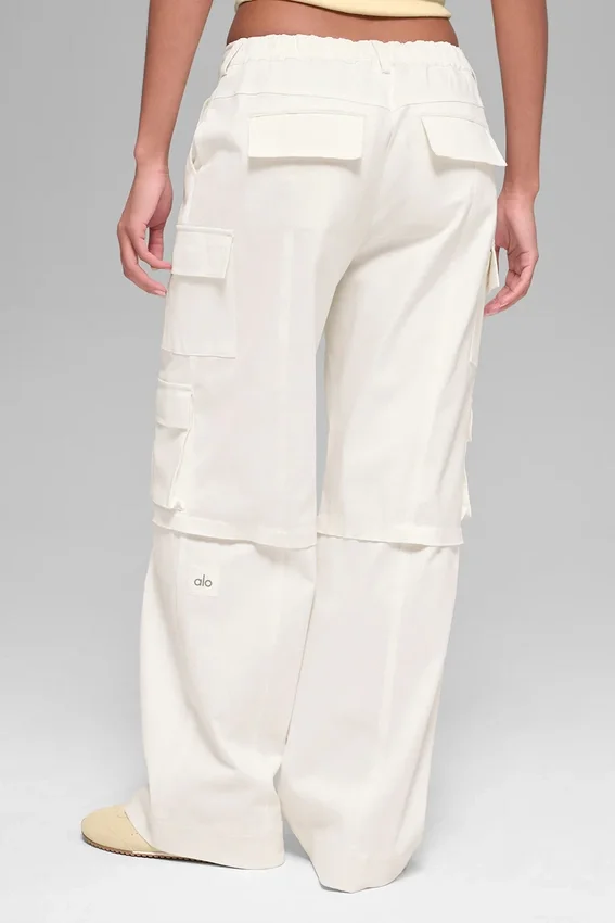 Pantalones cargo Scout de talle medio - Marfil